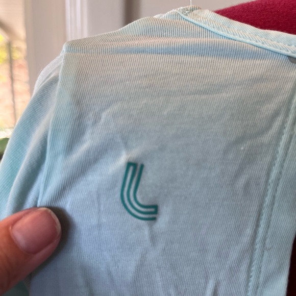 PALE TURQUOISE LOLË LONG SLEEVED TOP - Picture 2 of 10